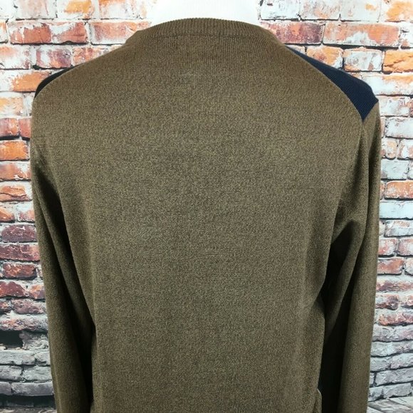 DOCKERS Retro Cafe Maroon Colorblock Plaid Sweater - Picture 2 of 4